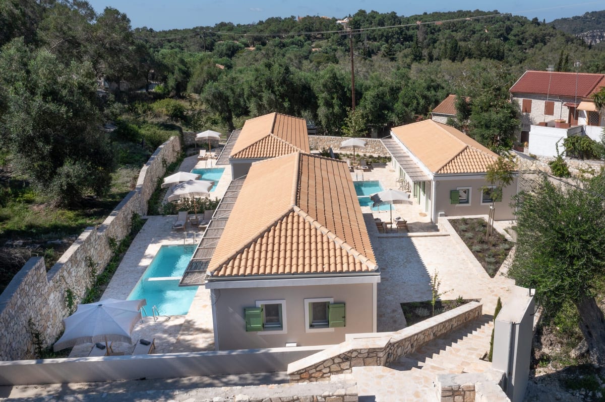 Αεροφωτογραφία βιλών Uliveto Paxos